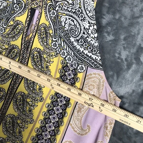 New York And Company Tops Medium Women’s Yellow And Lavender Shirt - Picture 3 of 14